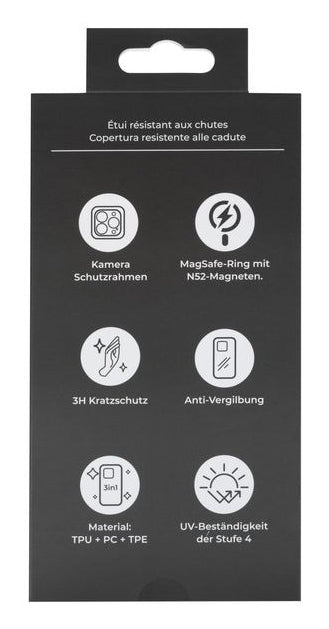ONIT Backcover – für Apple iPhone 16e, MagSafe, PC+TPE+TPU, Schwarz, bis 3 m sturzsicher