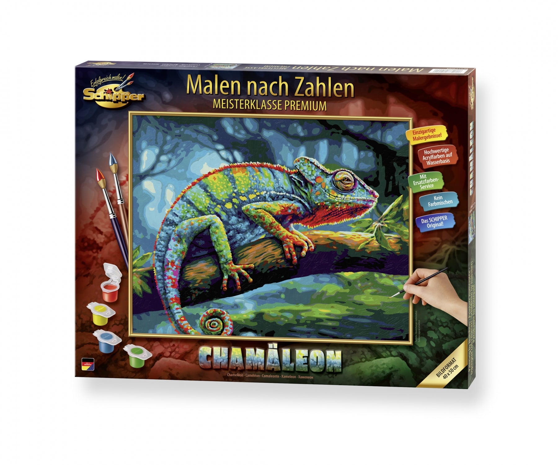 Schipper Malen-nach-Zahlen-Set – Chamäleon – 50 × 40 cm – ab 14 Jahren