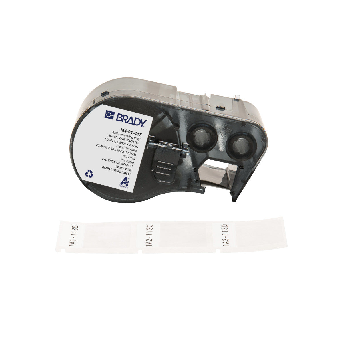 Brady M4-91-417 – Etiketten (Rolle) 25 × 38 mm – permanent haftend – Thermotransfer – für Brady BMP-Serie