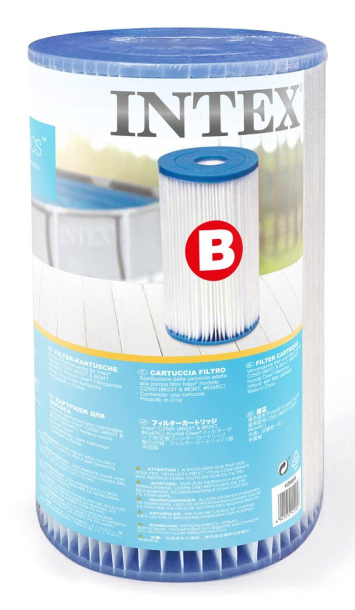 Intex Filterkartusche Typ B, Kunststoff, Blau, Weiss – für Intex-Modelle und andere – 1 Stück
