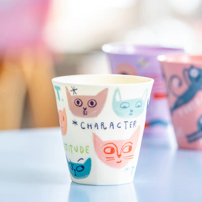 koziol Becher Nora M Purrs C.A.T – 300 ml, H 8,9 cm, Kunststoff, Mehrfarbig, spülmaschinenfest