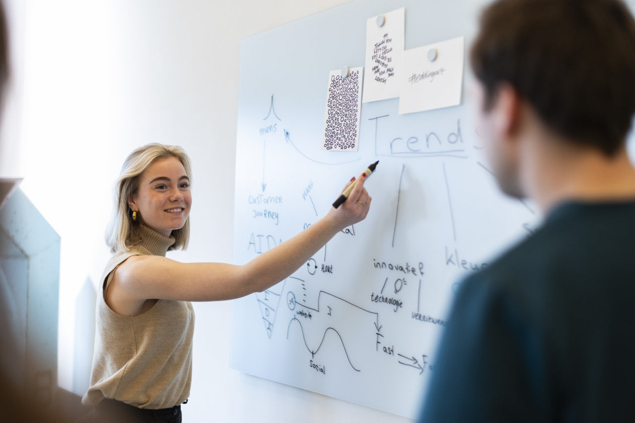 Legamaster Whiteboard – 120 × 90 cm, Glas, magnetisch, Wandmontage, inkl. 2 Magnete