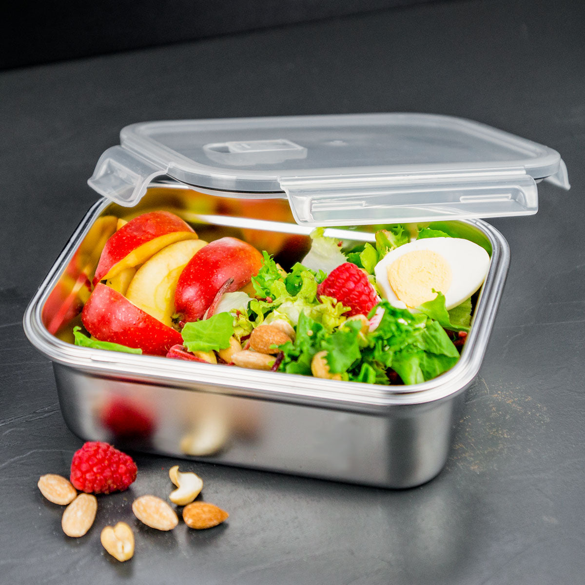 Lurch Lunchbox 800 ml, 17 × 6,5 × 12 cm, Edelstahl/Kunststoff, silber