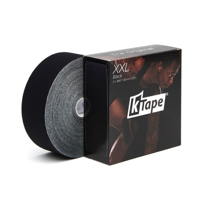 K-Tape Binde XXL – 50 mm × 22 m, schwarz, Baumwolle/Spandex, wasserabweisend
