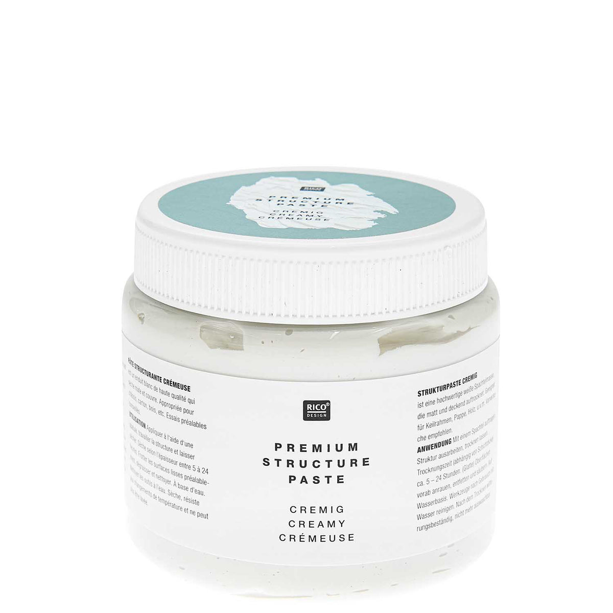 Rico Design ART Premium Strukturpaste – Weiss, matt, 3D-Effekt – 500 ml