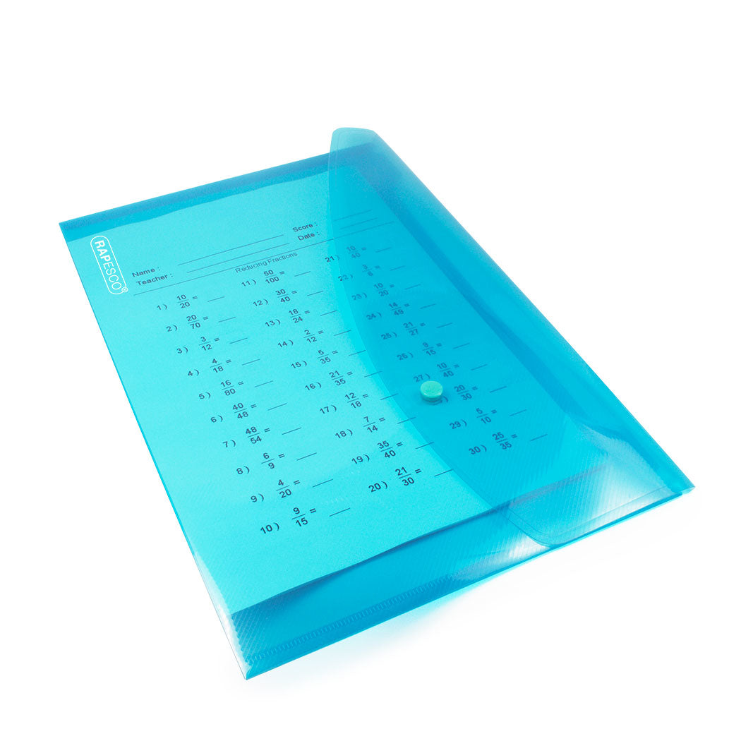Rapesco Dokumentenmappe A4+ – Druckknopf, Polypropylen (PP), mehrfarbig, 50 Stk.