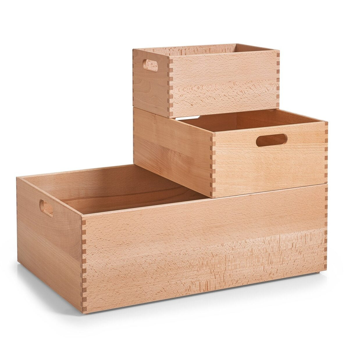 Zeller Present 13309 Aufbewahrungsbox ohne Deckel – Buche – Natur – 300 × 210 × 400 mm – mit Griff