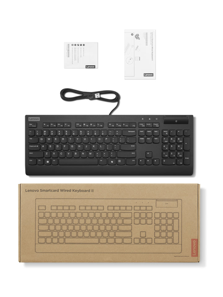Lenovo Tastatur – 100% – kabelgebunden (USB) – AZERTY (BE) / QWERTY (UK-INT) – Schwarz – Smartcard-Leser