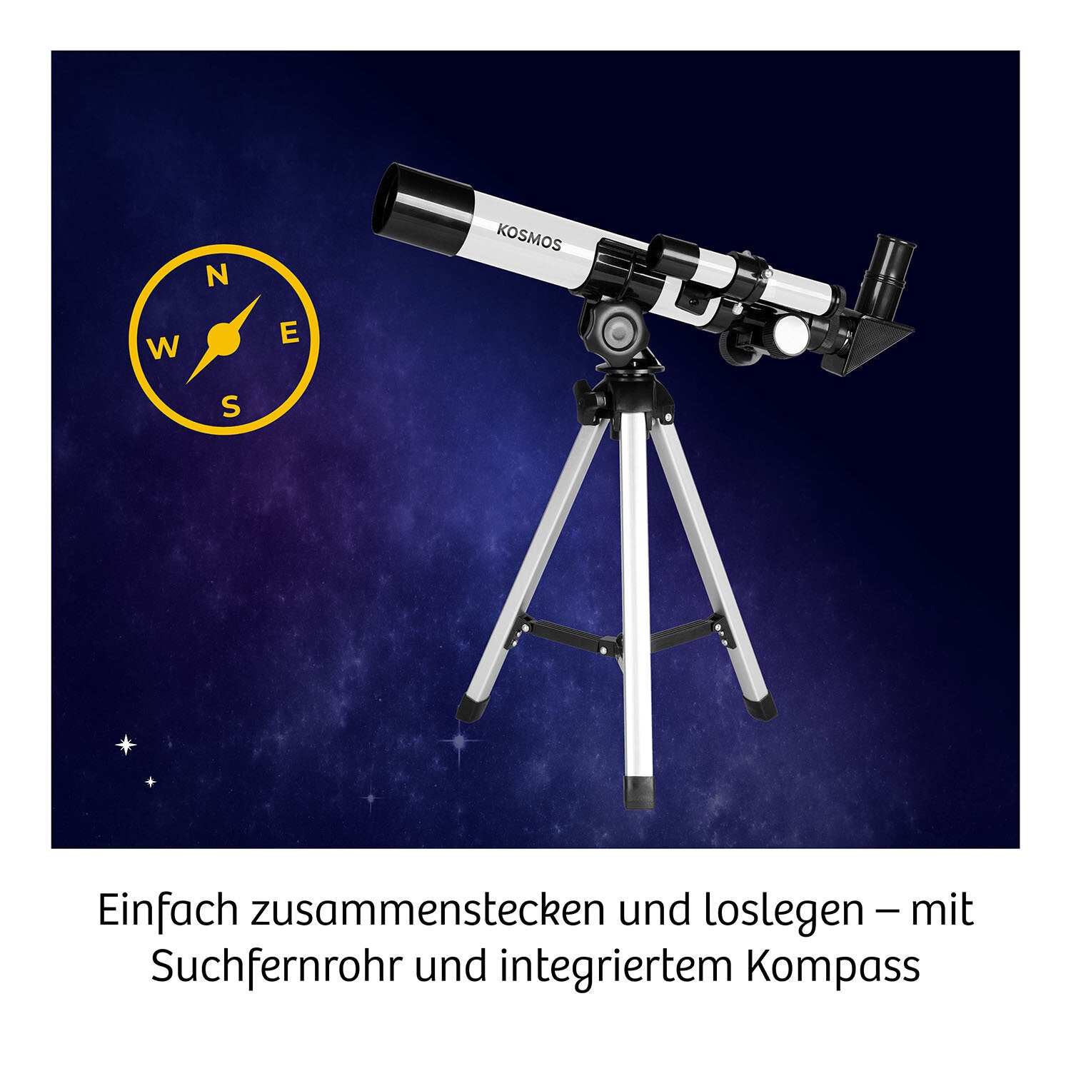 Kosmos Teleskop – Entdecker-Teleskop, 100×, 20 × 38,5 × 9,2 cm, ab 8 Jahren