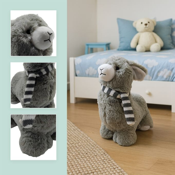 Relaxdays Türstopper – Baumwolle – Grau/Weiss – 120 × 280 × 270 mm