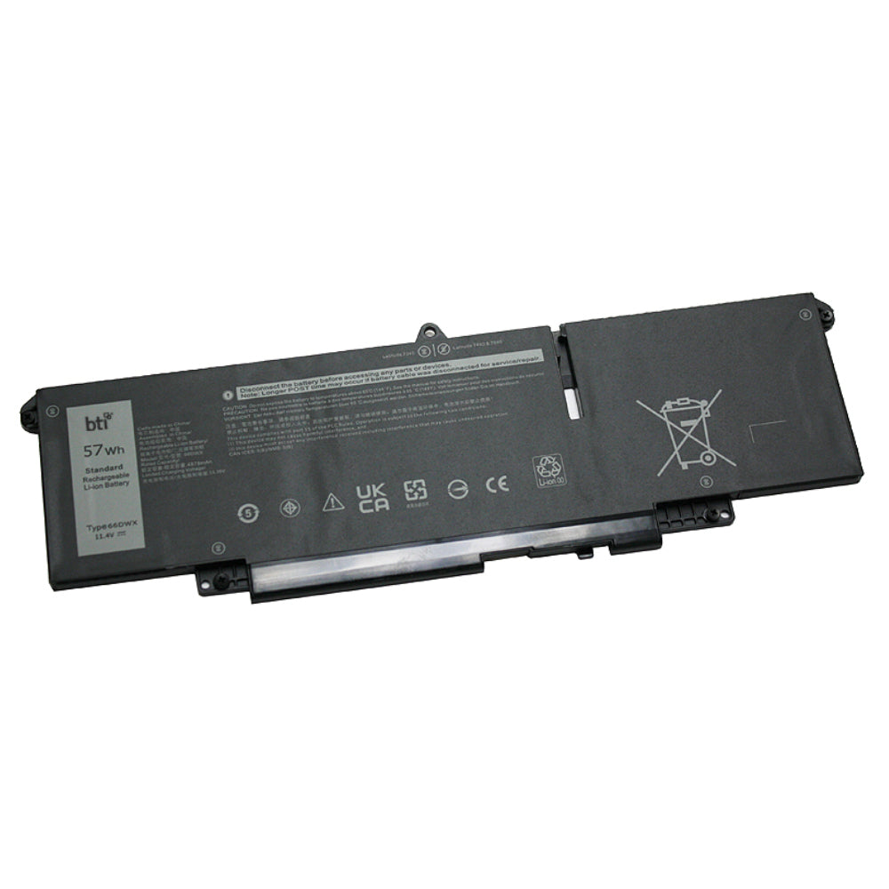 BTI Notebook-Akku – für Dell Latitude 7340/7640 – 57 Wh, 11,4 V (3 Zellen) – Schwarz