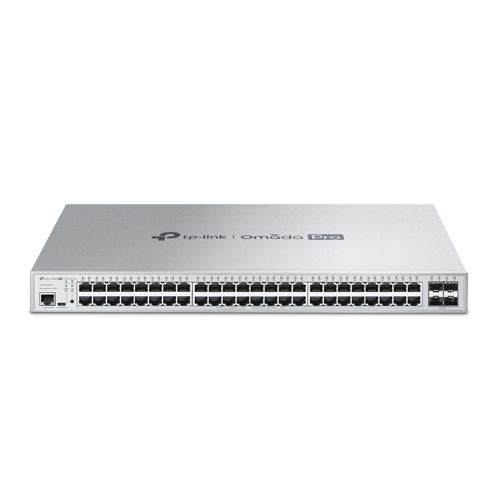 TP-Link S5500-48GP4F – Managed L2/L3 Switch – 48× 1G, 4× SFP, PoE+, PoE-Budget 384 W, 19", 1U