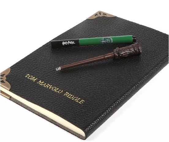 Amscan Tagebuch Tom Riddles geheimes Tagebuch – mit UV-Stift – 210 × 140 mm – Hardcover, schwarz/grün