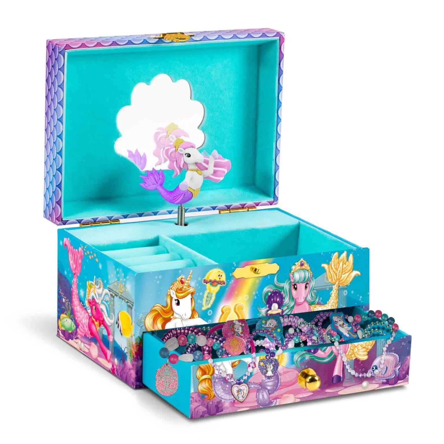 CRAZE Galupy Mermaid Aufbewahrungsbox – türkis – mit Spieluhr, für Kinder