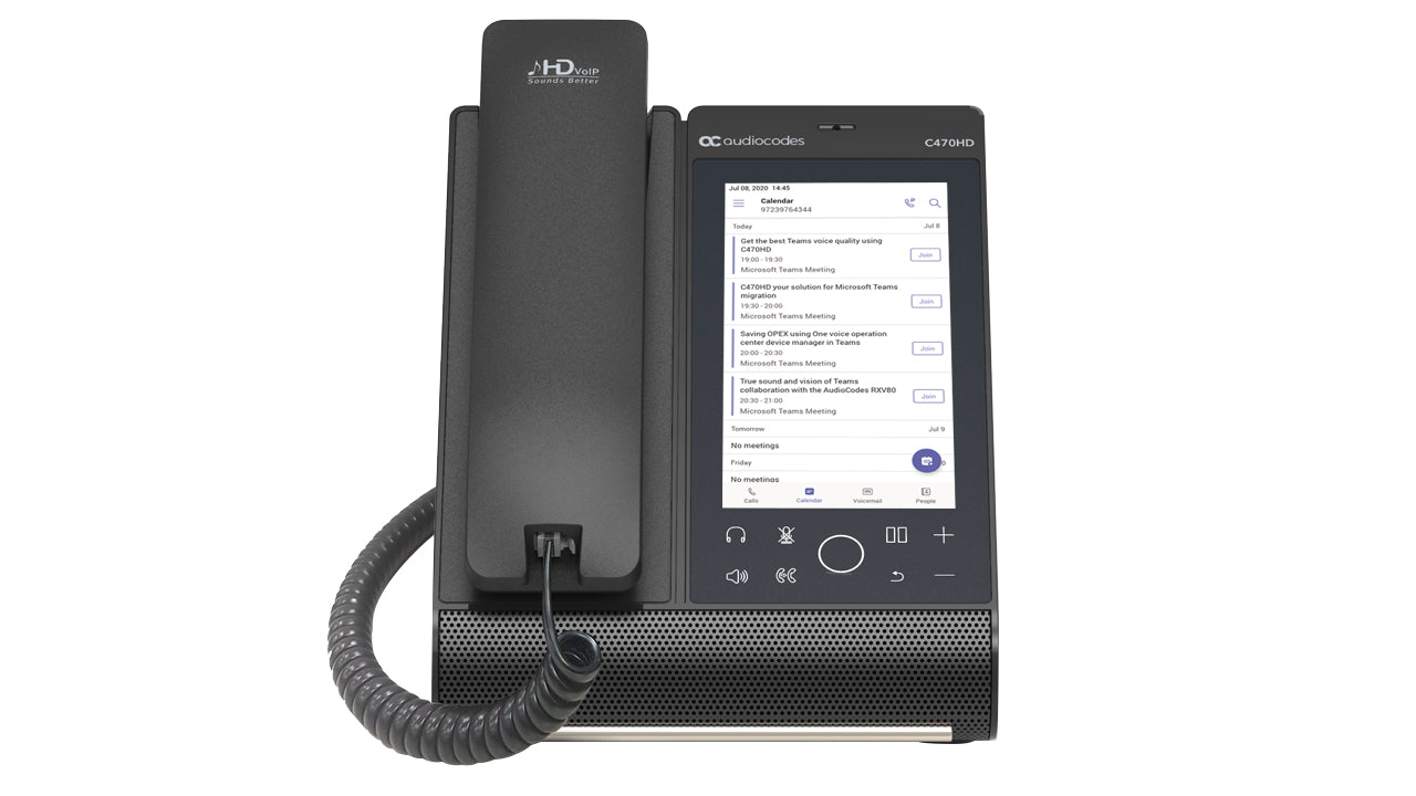 AudioCodes C470HD – Total Touch, für Microsoft Teams, PoE, LAN (RJ45), schwarz