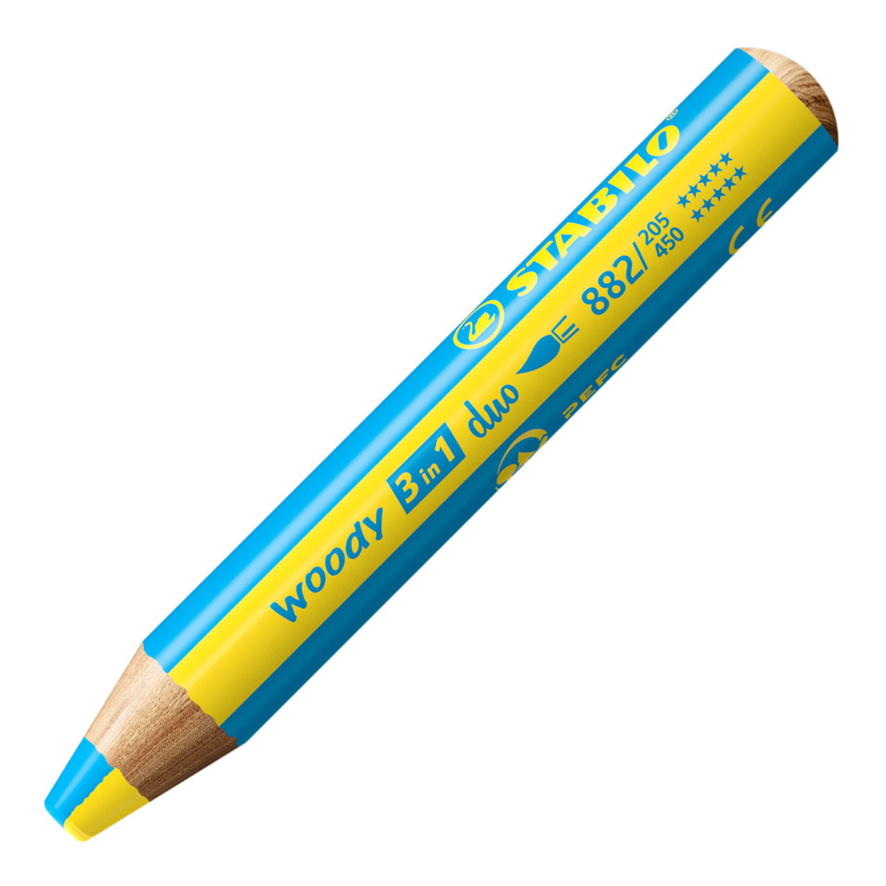STABILO 3-in-1 Farbstifte woody – 15 Farben, mit Spitzer, Ø 4,2 mm, PEFC