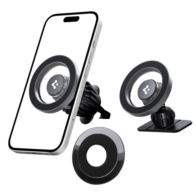 Spigen MFT13 – Auto-Halterung – Magnetisch, Lüftungsschlitz, 360° Drehbar – für iPhone 12–14 – Schwarz
