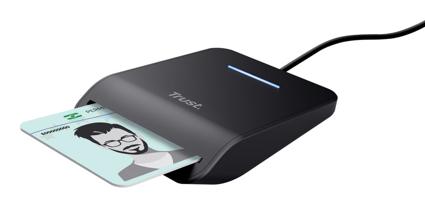 Trust USB-Kartenleser USB-C – USB 2.0 (480 Mbit/s) – 1 m – LED-Anzeige – Schwarz – für Windows, macOS