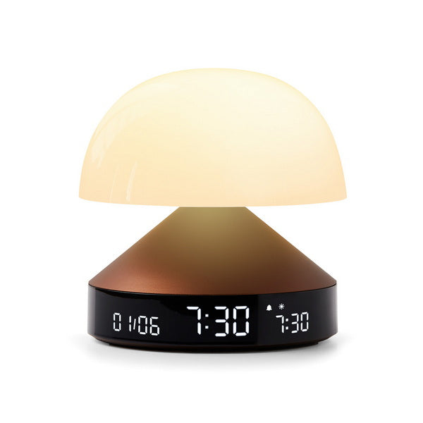 Lexon Lichtwecker Mina Sunrise – digital – 11,0 × 11,0 cm, bronze, Aluminium, USB, 5 Wecktöne