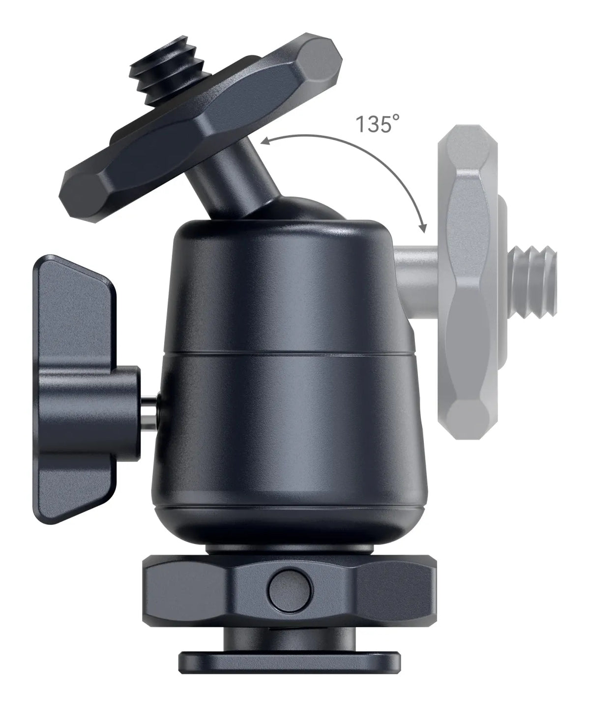 SmallRig 2948B Zubehörschuh – Aluminium, 1,5 kg Traglast, 1/4-20" – 0–135°/360° drehbar – Schwarz