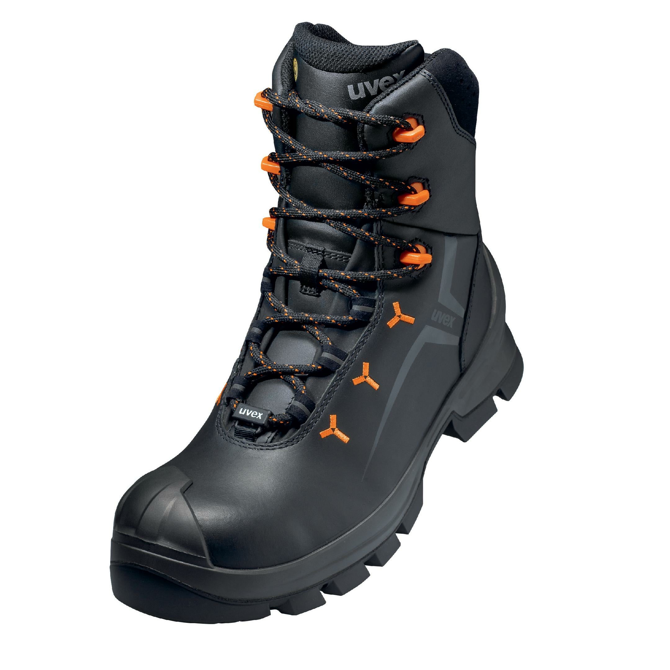 Uvex 2 VIBRAM Sicherheitsstiefel S3 – Schwarz/Orange – Grösse 47, Weite 12