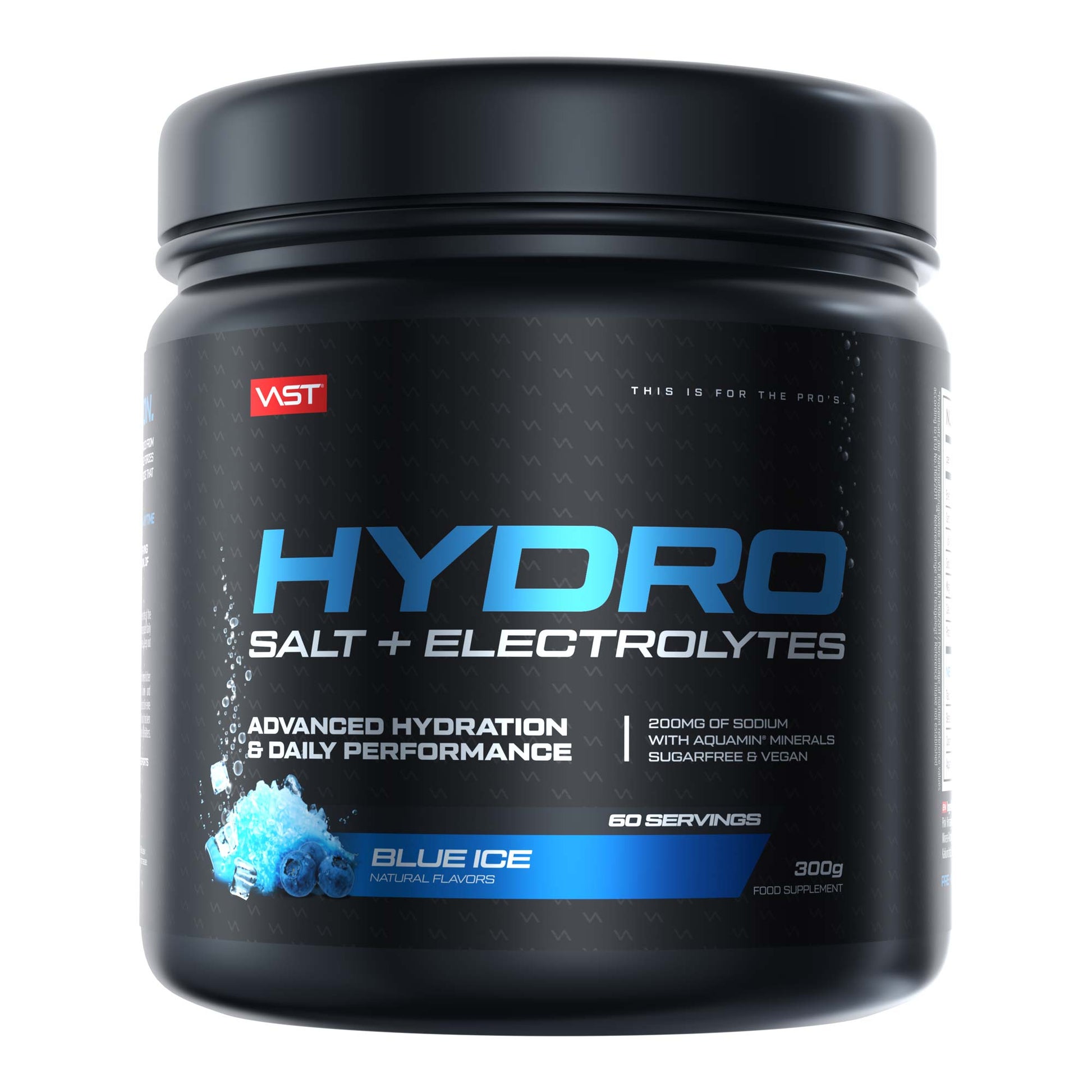 VAST Sports Getränkepulver HYDRO, Blaubeere, zuckerfrei – 300 g