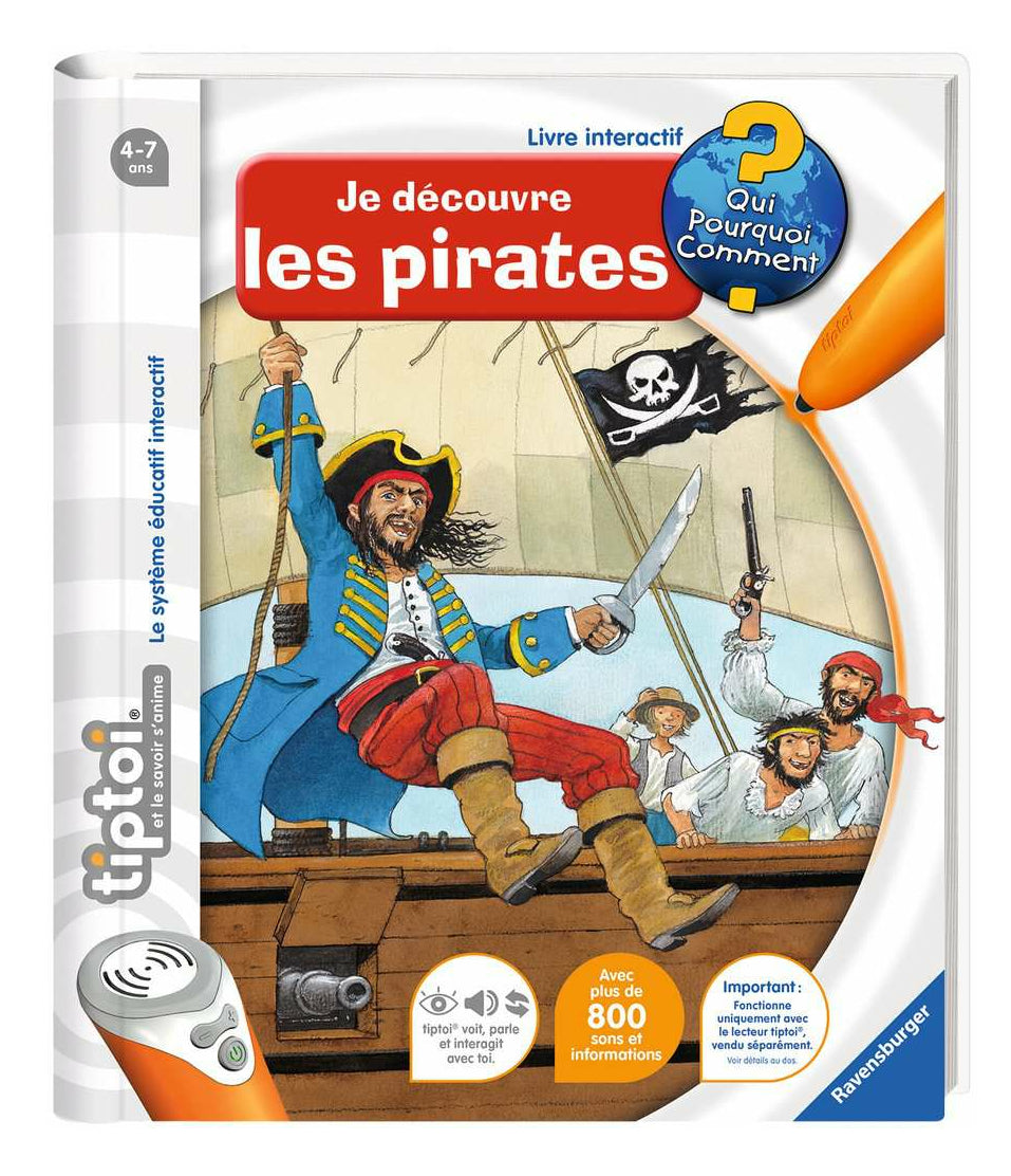 Ravensburger Lernspiel – Ich entdecke die Piraten, Brettspiel, ab 1 Spieler, 4–7 Jahre, Französisch