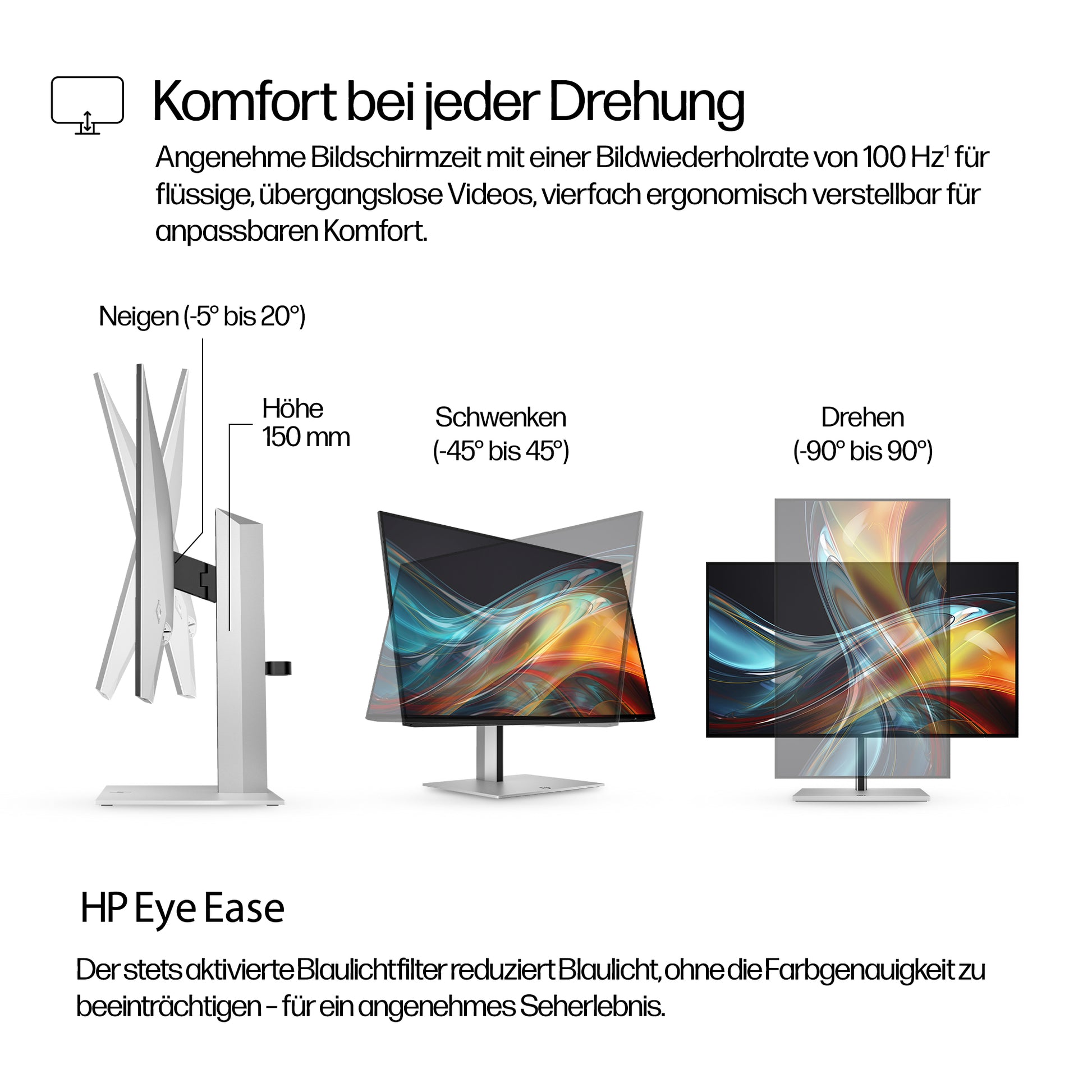 HP Series 7 Pro – Monitor, 23,8", 1920 × 1080 (Full HD), Schwarz/Silber