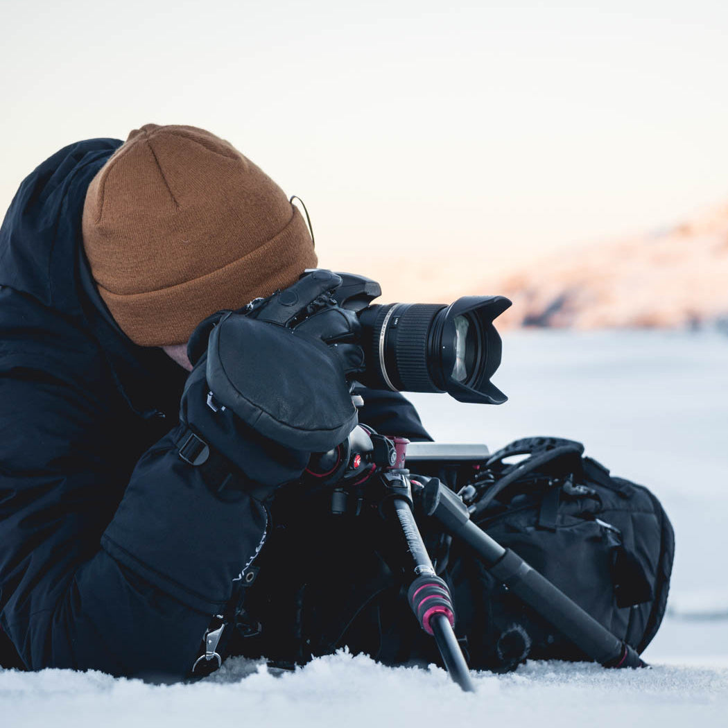 Vallerret Photography Gloves Vallerret Alta Arctic Mitt Fäustlinge – Grösse M, Unisex, Leder, mit Handgelenkband – Schwarz