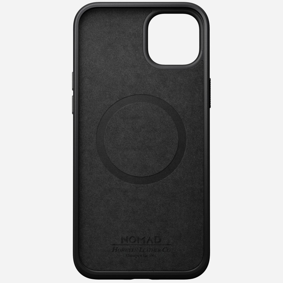 Nomad Backcover Modern – für Apple iPhone 15 Plus – schwarz – Leder – MagSafe-kompatibel