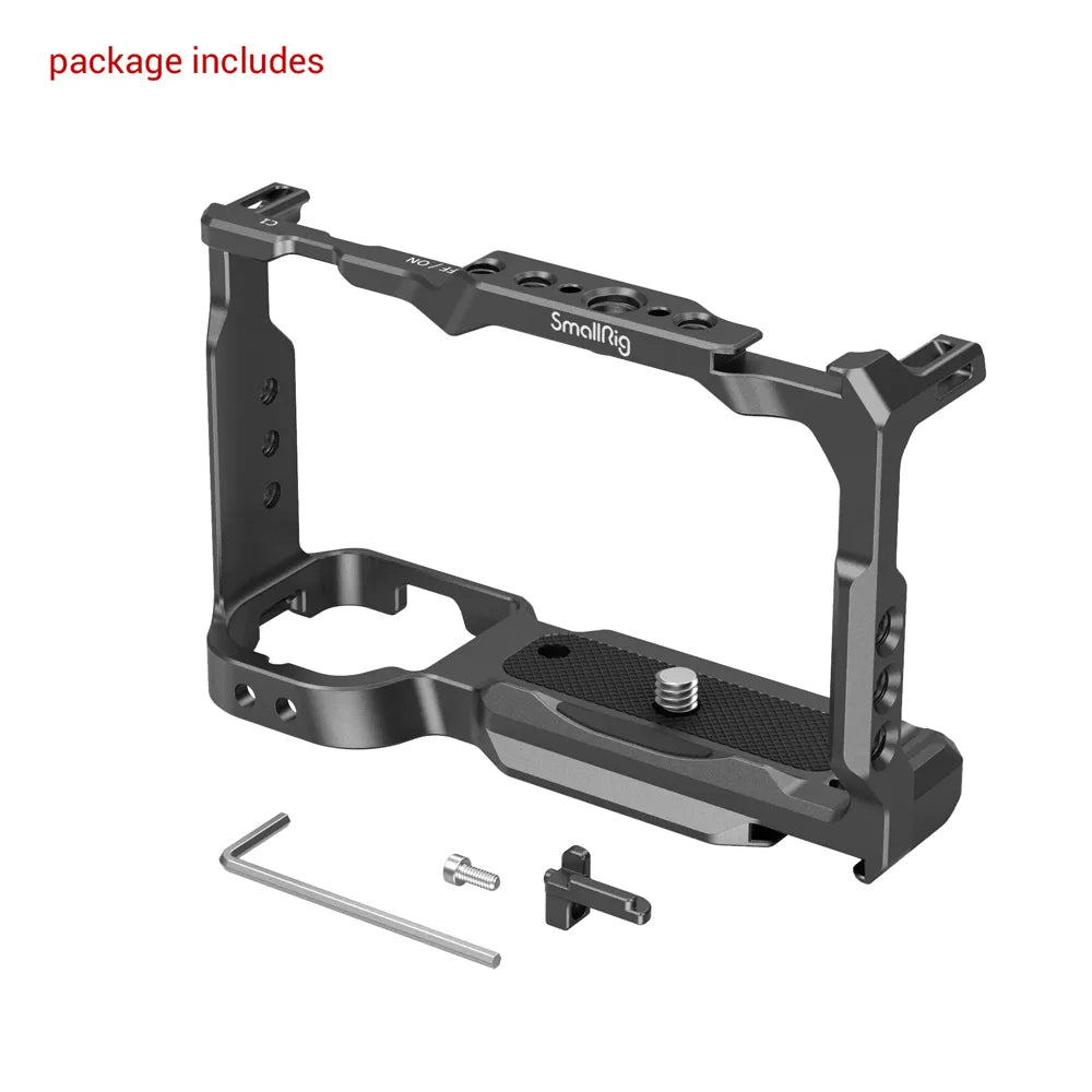 SmallRig 3531B Cage – Aluminium/Edelstahl, 128,9 × 46,7 × 82,2 mm, 1/4"-Gewinde – für Sony ZV-E10 – Schwarz