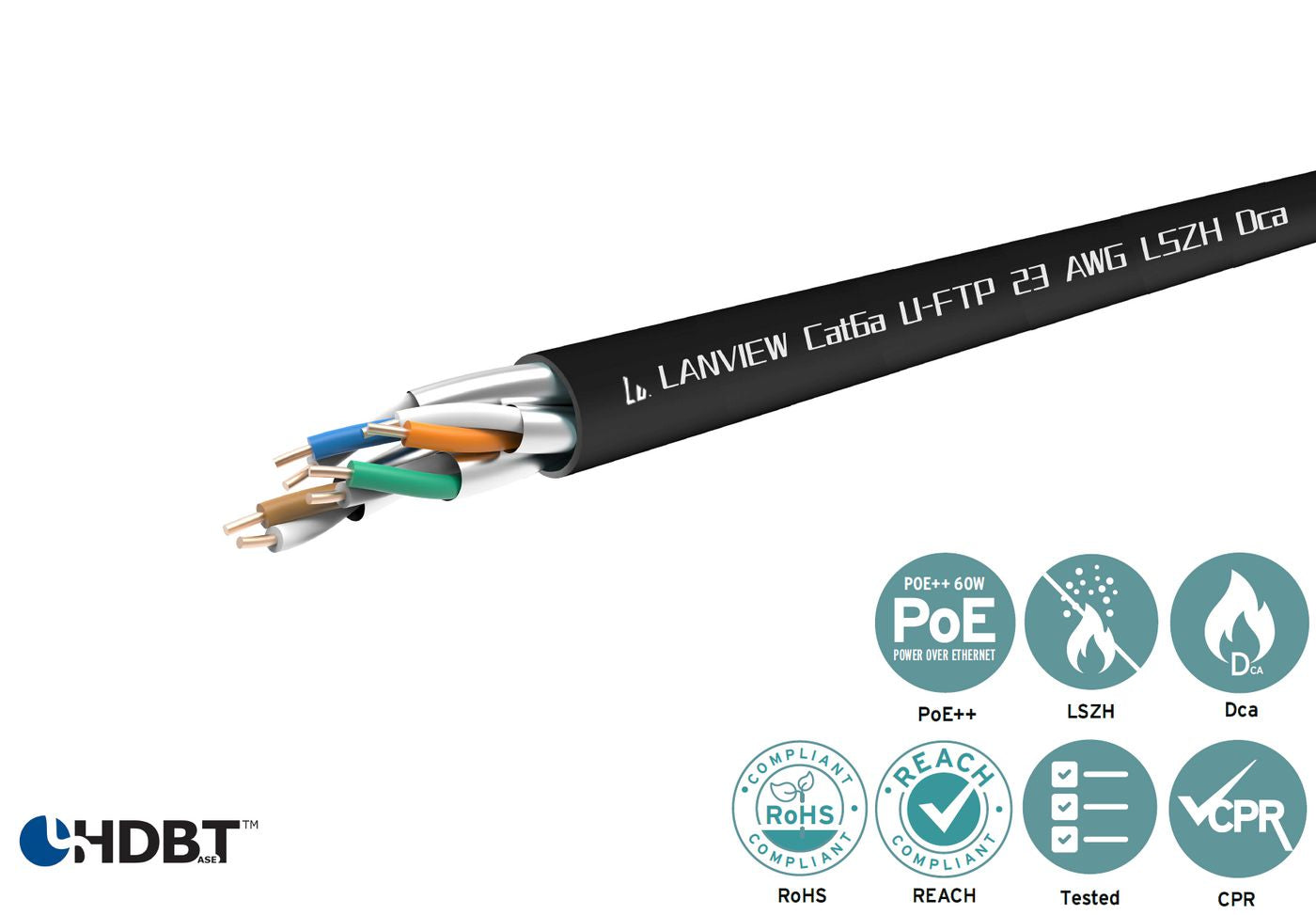 Lanview LVN122433 Cat6a U-FTP Netzwerkkabel – 305 m, schwarz – LSZH