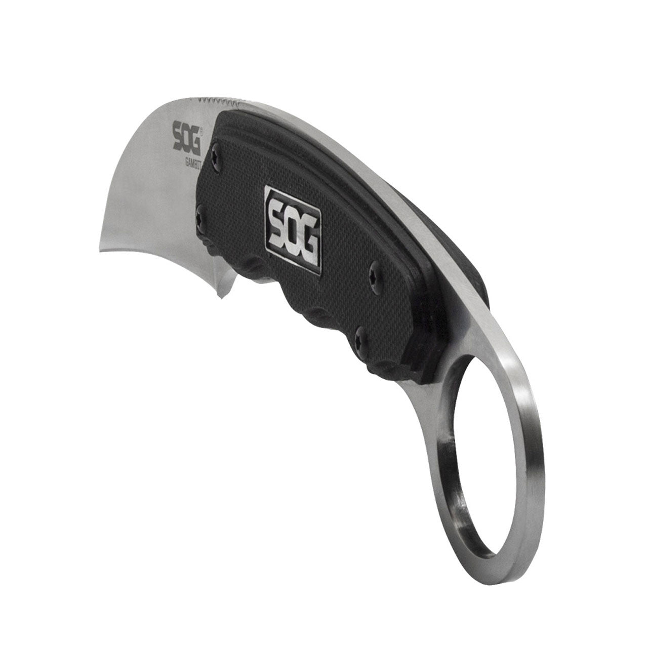 SOG Gambit – Survivalmesser 65 mm, glasfaserverstärktes Nylon, Einhandöffnung, schwarz
