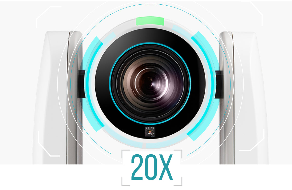 AVer MD120UI – PTZ-Kamera, 4K60, 20× optischer Zoom, Autofokus, PoE+, HDMI/USB/IP, Weiss