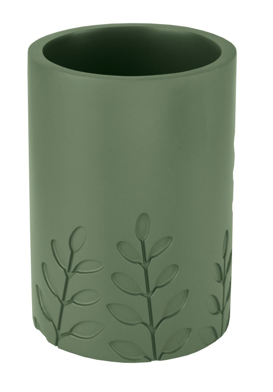 Kleine Wolke Zahnbürstenhalter Brace – Polyresin (70% Recycling), 7×10 cm, Olivgrün