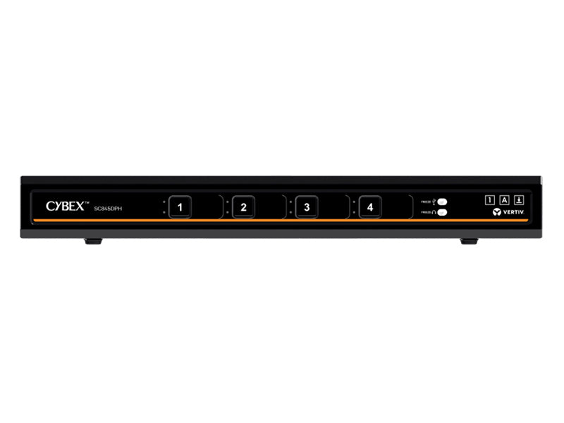Vertiv SC940DPHC-400 – 4-Port DP/HDMI, USB-C KVM-Switch – Dual-View, 4K/60 Hz, USB 2.0-Hub, Audio, Desktop