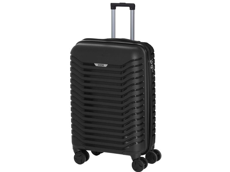 KOOR Trolley – 95 l, PP, 4 Rollen, mit TSA, schwarz, 46 × 76 × 30 cm