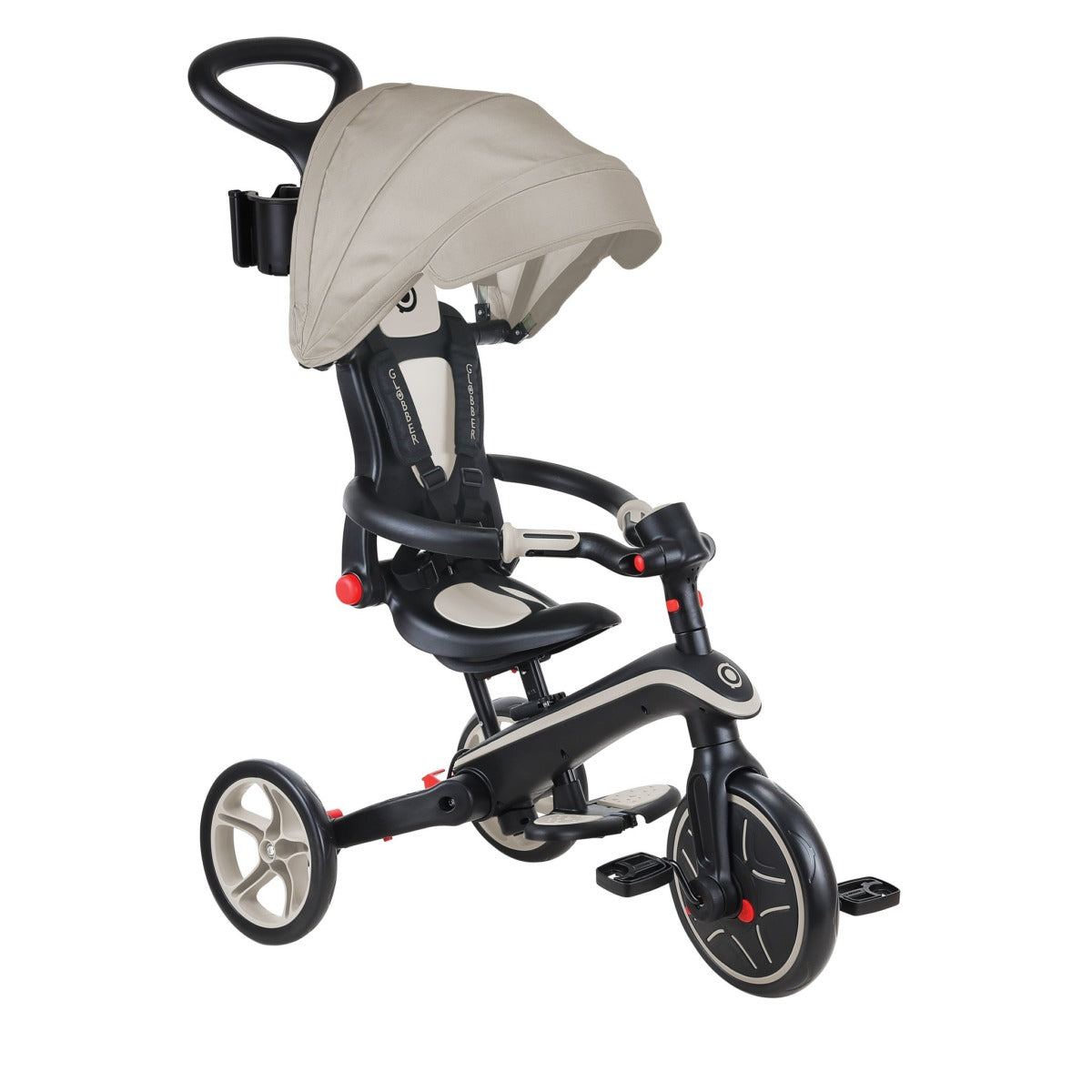 Globber Trike Explorer 4-in-1 Aufsitzlaufrad – faltbar, Pedal-Freilauf, Sonnendach – ab 10 Monaten – Plastik