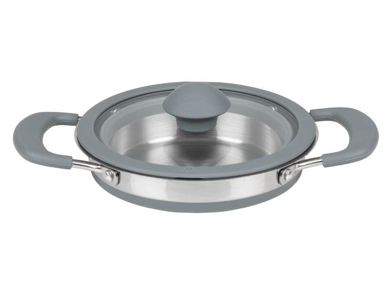 KOOR Kochtopf – 1 l, Silikon/Edelstahl, Grau