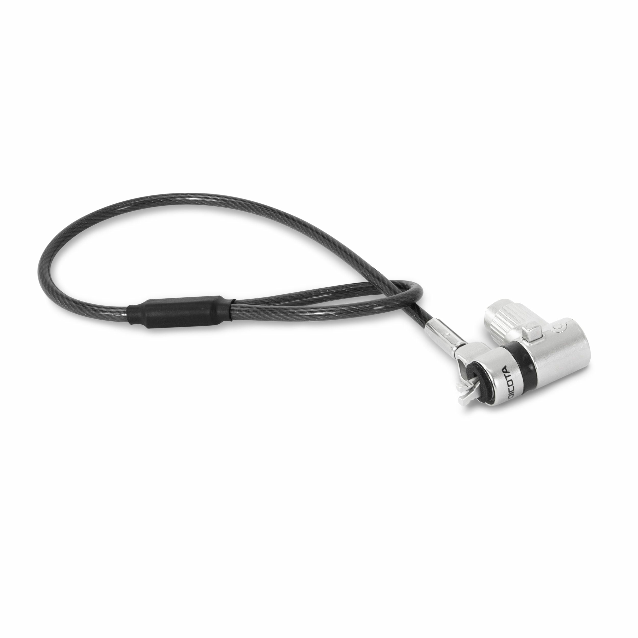 DICOTA Mini-Kabelschloss D32068 für Laptop, Monitor, Drucker, Projektor – Kensington, 0,3 m – Silber