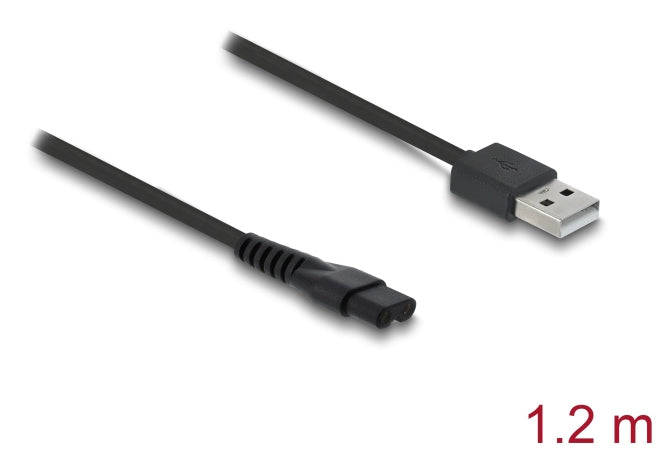 DeLOCK USB-A auf 2-polig Kabel – USB 2.0 (480 Mbit/s) – 1,2 m – Schwarz – für MANSCAPED 2.0/3.0 Serie