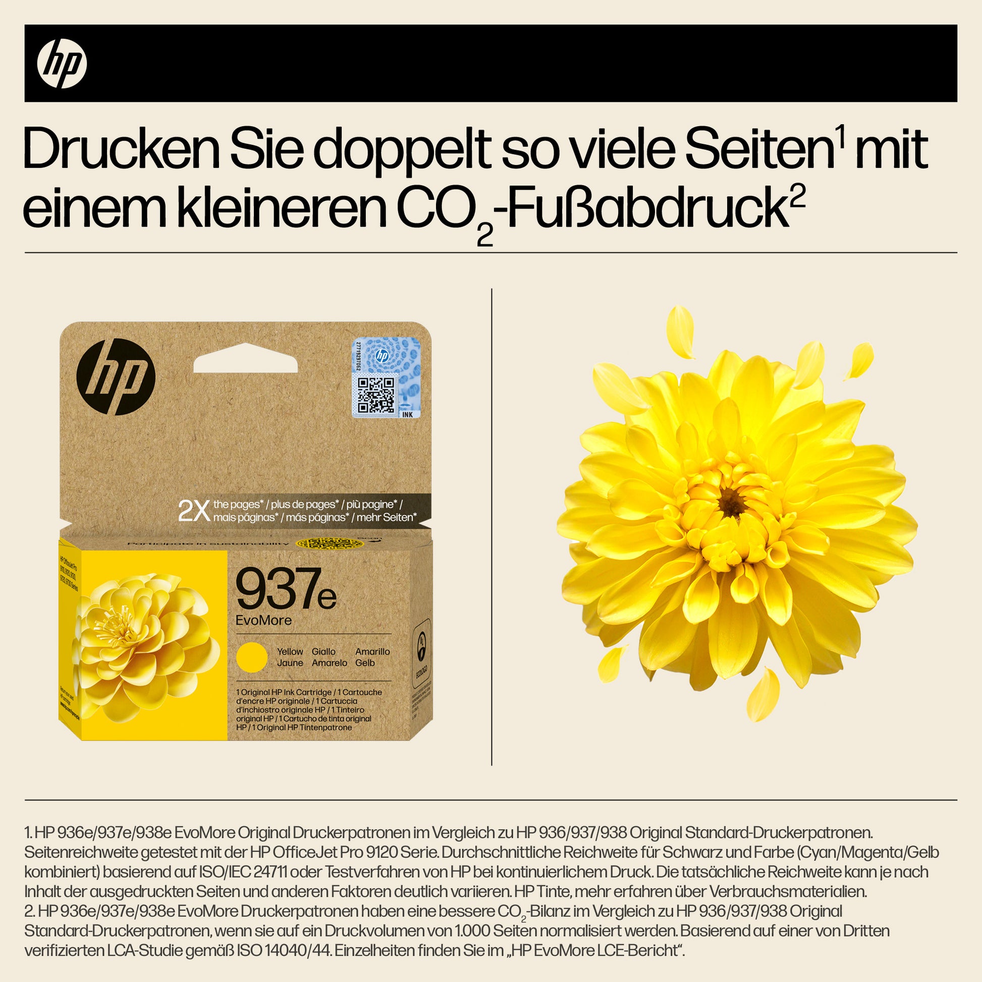 HP 937eXL Gelbe Tintenpatrone (Original) – 1'650 Seiten – für HP 937e