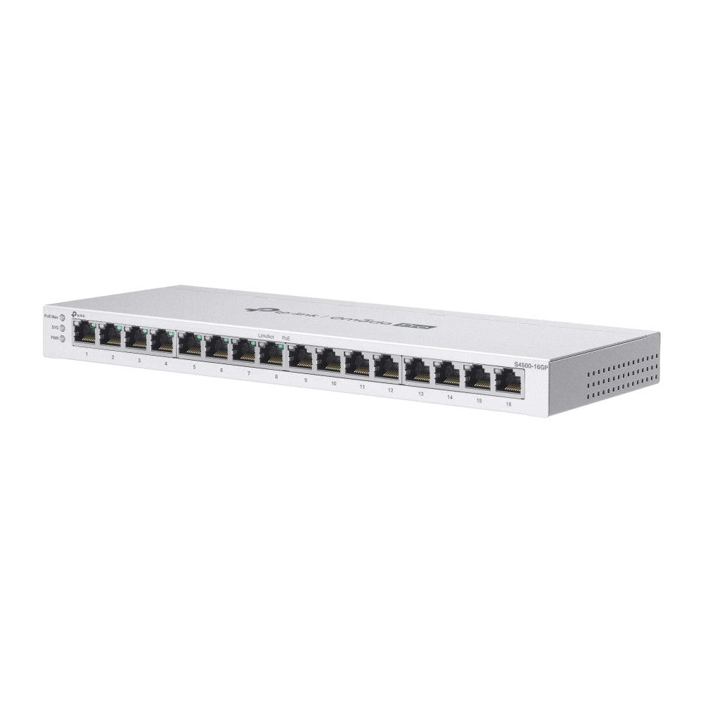 TP-Link S4500-16GP – Managed L2/L2+ Switch – 16× 1G, 8× PoE+, PoE Budget 120 W, Desktop