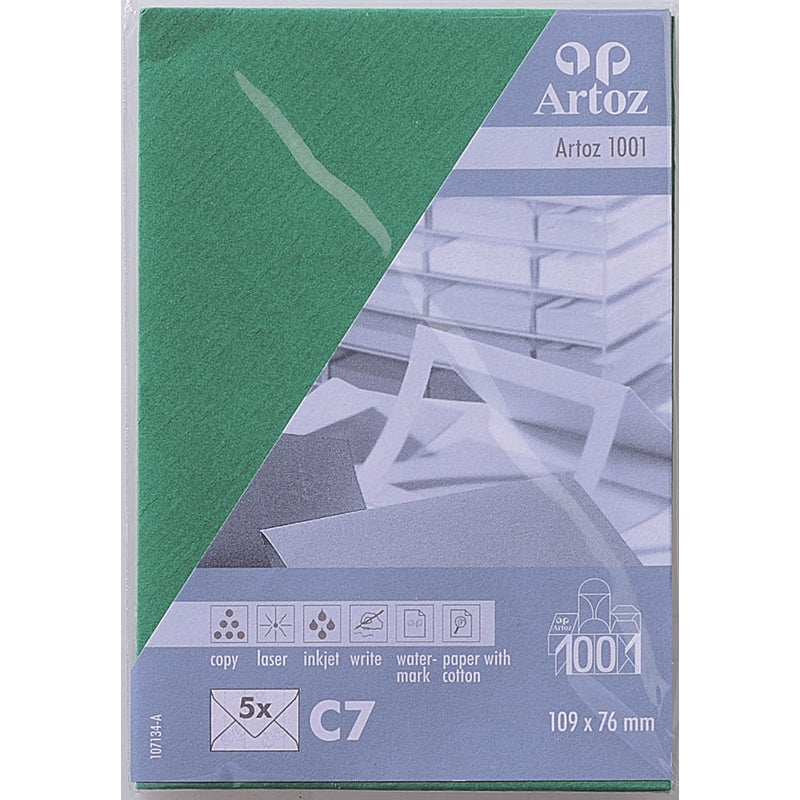 Artoz Couvert C7, ohne Fenster, selbstklebend, Tannengrün, 100 g/m² – 5 Stk.