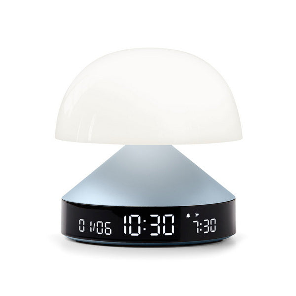 LEXON Lichtwecker Mina Sunrise – digital – 11 × 11 × 11 cm, hellblau, USB, 5 Wecktöne