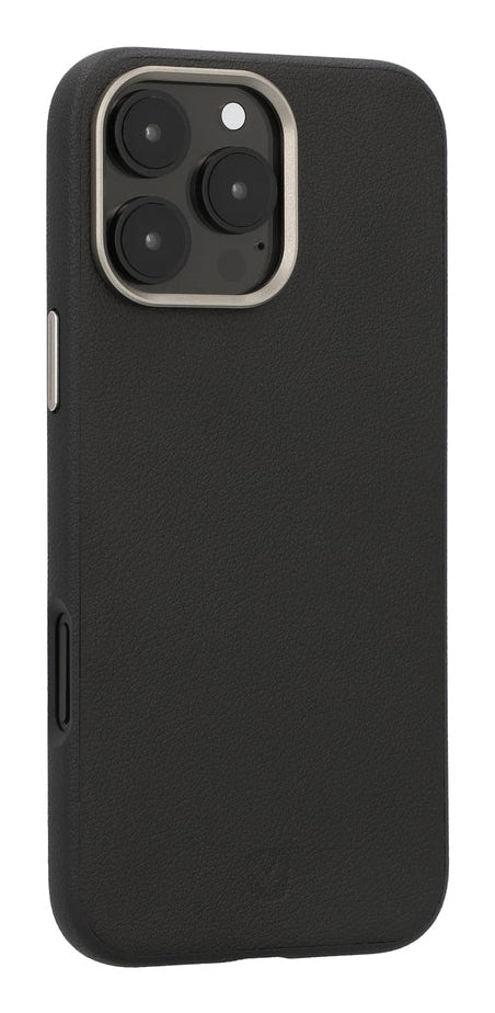 Valenta Backcover Style – für Apple iPhone 16 Pro – schwarz – Kunstleder, MagSafe-kompatibel