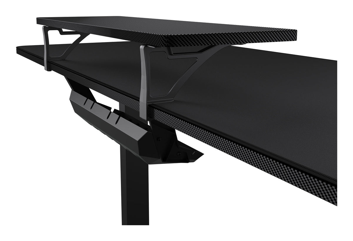 COUGAR Gaming COUGAR E-Star 140 – Höhenverstellbarer Tisch, 140 × 60 cm, elektrisch, 72–117 cm, 60 kg, schwarz, Kohlefaser/s