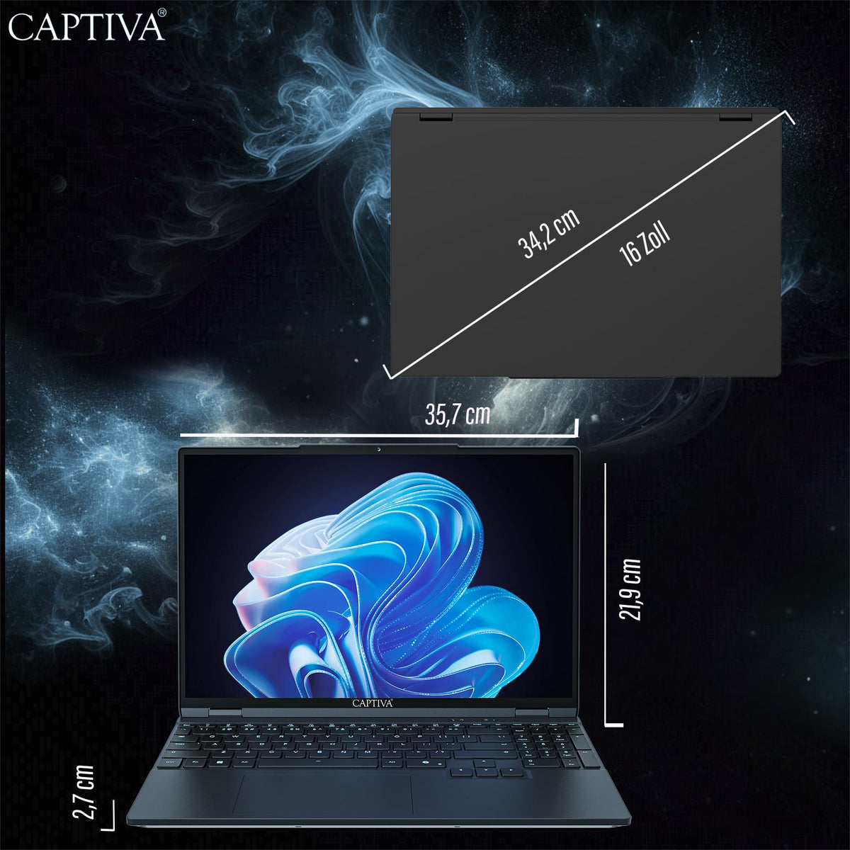 Captiva R10-1710CH – 15,3" WQXGA, Ryzen 7 255, 16 GB, 1 TB SSD, RTX 5070, Win 11 Home