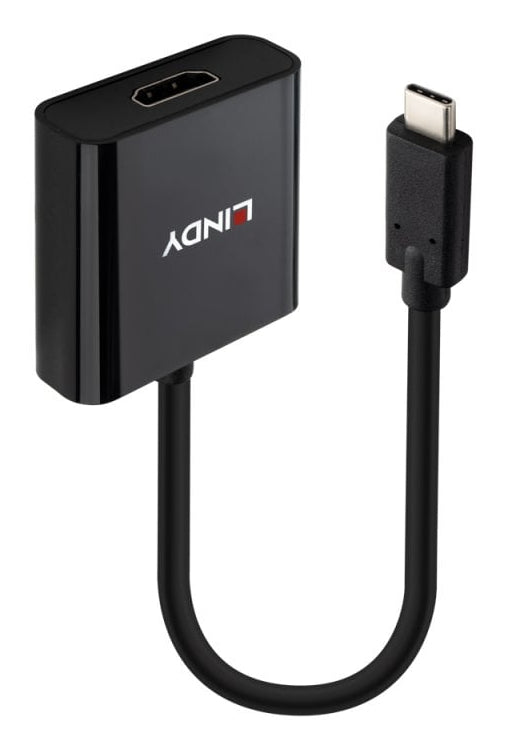 Lindy 43438 Adapter USB-C zu HDMI – 4K (3840 × 2160) @ 60 Hz, 0,15 m, HDMI 2.0, DP Alt Mode, HDCP