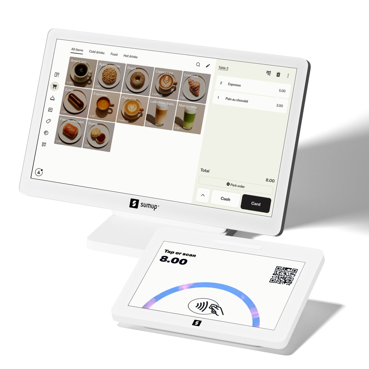 SumUp POS Lite 2.0 13,3" POS-All-in-One – Full HD, 4 GB RAM, 32 GB eMMC, Android 15, Weiss, Wi‑Fi 5